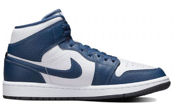 Nike Air Jordan 1 Mid Tops Split Sko Dame Blå Svarte Hvite