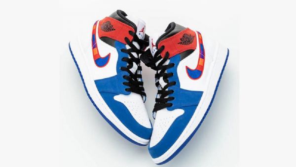 Nike Air Jordan 1 Mid Tops Swoosh Sko Herre Multicolor