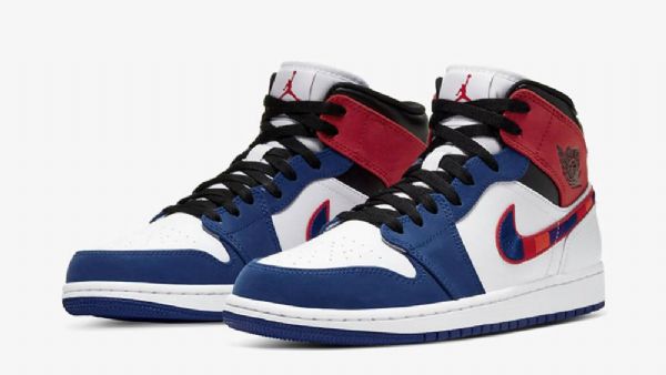 Nike Air Jordan 1 Mid Tops Swoosh Sko Herre Multicolor