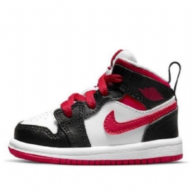 Nike Air Jordan 1 Mid Tops Td Retro Basketball Shoes Barn Hvite