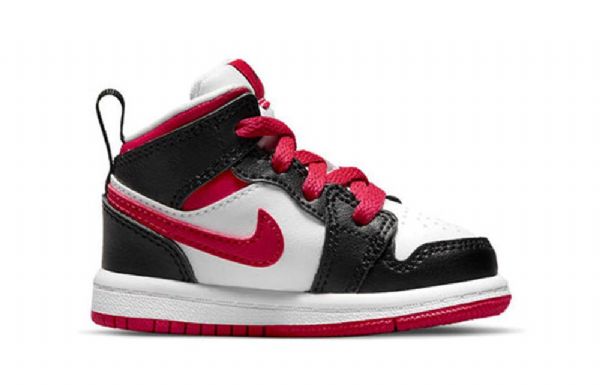 Nike Air Jordan 1 Mid Tops Td Retro Basketball Shoes Barn Hvite