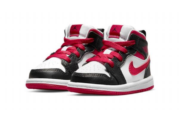Nike Air Jordan 1 Mid Tops Td Retro Basketball Shoes Barn Hvite