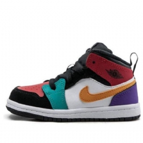 Nike Air Jordan 1 Mid Tops Td Retro Basketball Shoes Barn Multicolor