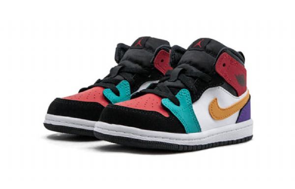Nike Air Jordan 1 Mid Tops Td Retro Basketball Shoes Barn Multicolor