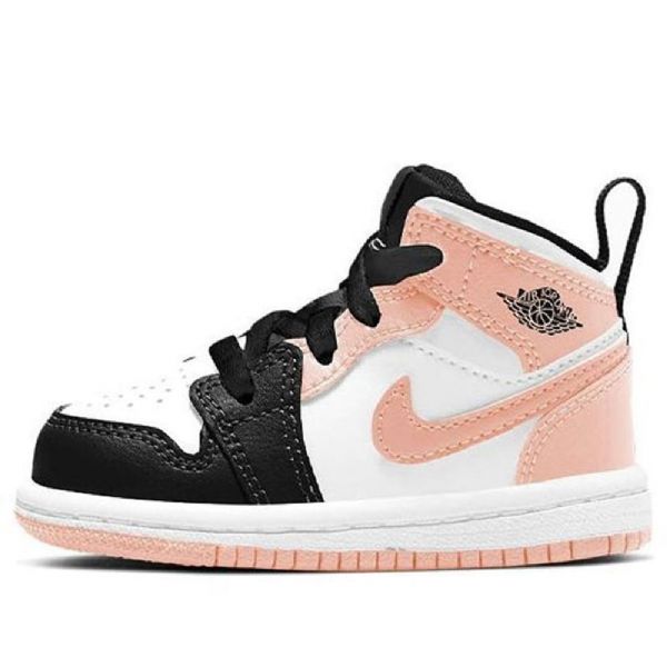 Nike Air Jordan 1 Mid Tops Td Retro Basketball Shoes Barn Svarte Korall
