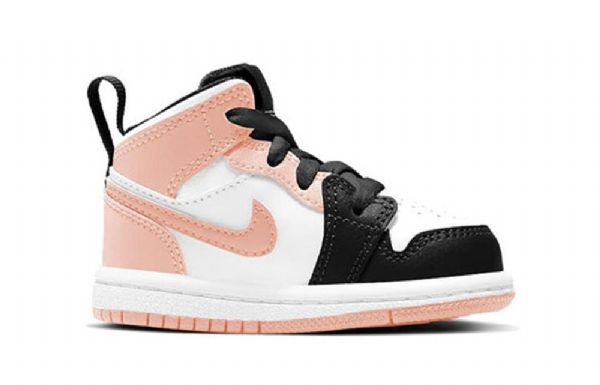 Nike Air Jordan 1 Mid Tops Td Retro Basketball Shoes Barn Svarte Korall