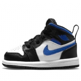 Nike Air Jordan 1 Mid Tops Td Sko Barn Blå Hvite