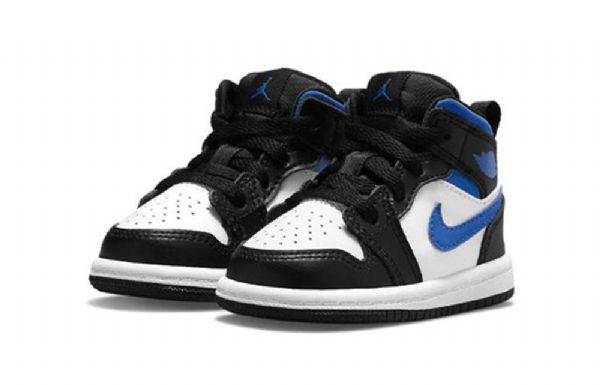 Nike Air Jordan 1 Mid Tops Td Sko Barn Blå Hvite