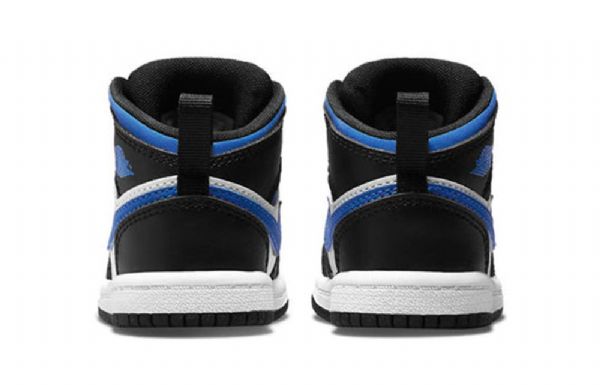 Nike Air Jordan 1 Mid Tops Td Sko Barn Blå Hvite
