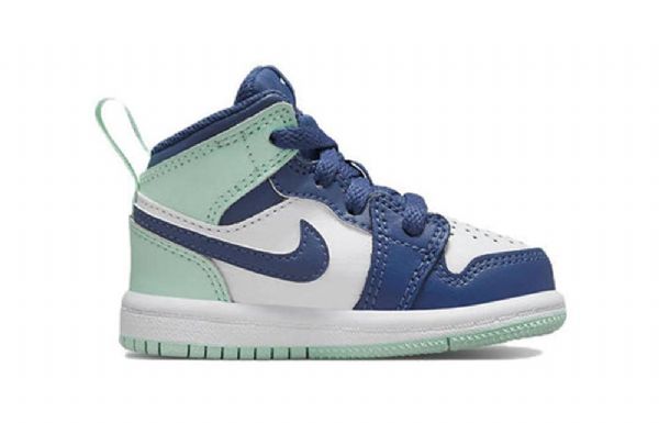 Nike Air Jordan 1 Mid Tops Td Sko Barn Blå Mint