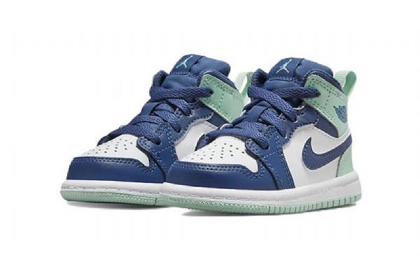 Nike Air Jordan 1 Mid Tops Td Sko Barn Blå Mint