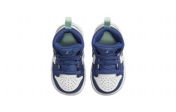 Nike Air Jordan 1 Mid Tops Td Sko Barn Blå Mint