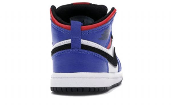 Nike Air Jordan 1 Mid Tops Td Sko Barn Blå Rød Hvite