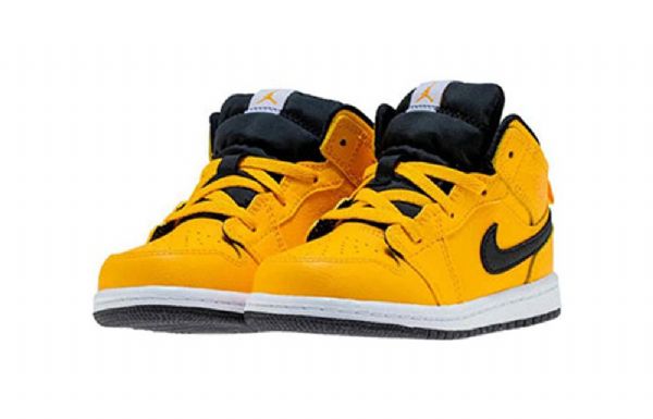 Nike Air Jordan 1 Mid Tops Td Sko Barn Gull
