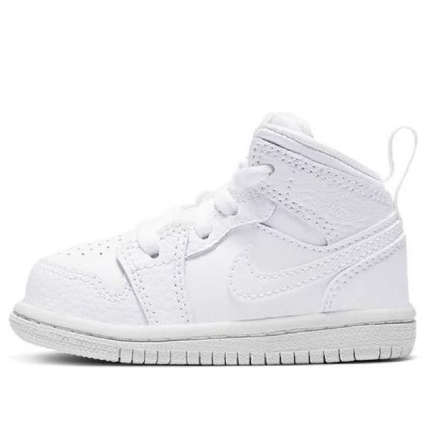 Nike Air Jordan 1 Mid Tops Td Sko Barn Hvite
