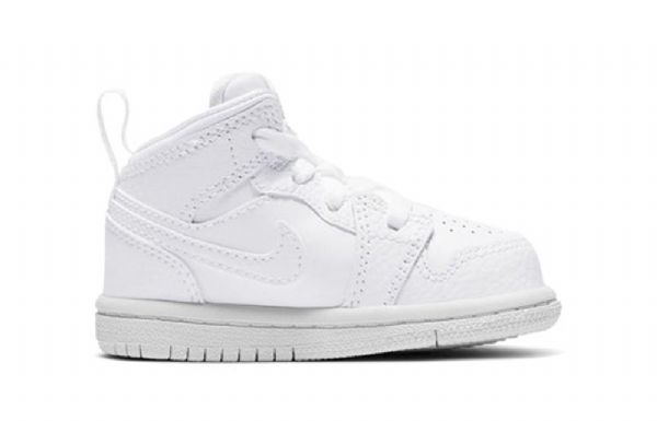 Nike Air Jordan 1 Mid Tops Td Sko Barn Hvite