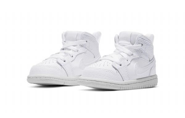 Nike Air Jordan 1 Mid Tops Td Sko Barn Hvite