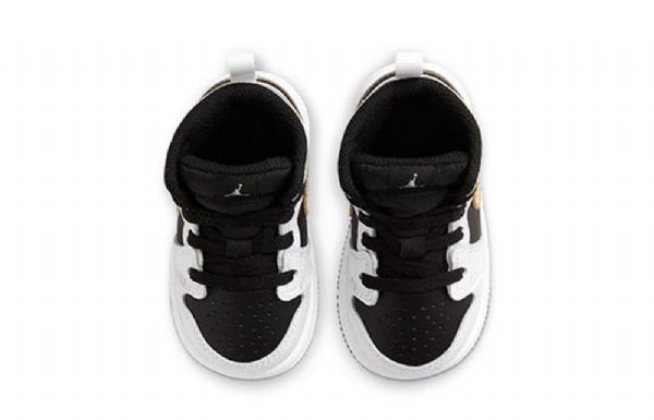 Nike Air Jordan 1 Mid Tops Td Sko Barn Hvite Gull