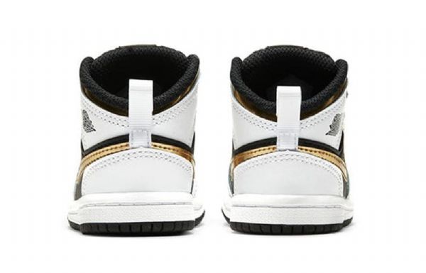 Nike Air Jordan 1 Mid Tops Td Sko Barn Hvite Gull