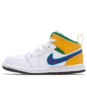 Nike Air Jordan 1 Mid Tops Td Sko Barn Hvite Lilla