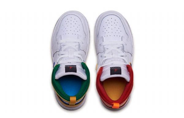 Nike Air Jordan 1 Mid Tops Td Sko Barn Hvite Lilla
