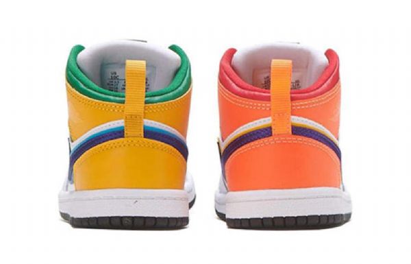 Nike Air Jordan 1 Mid Tops Td Sko Barn Hvite Lilla