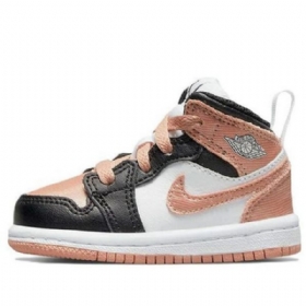 Nike Air Jordan 1 Mid Tops Td Sko Barn Hvite Lyse