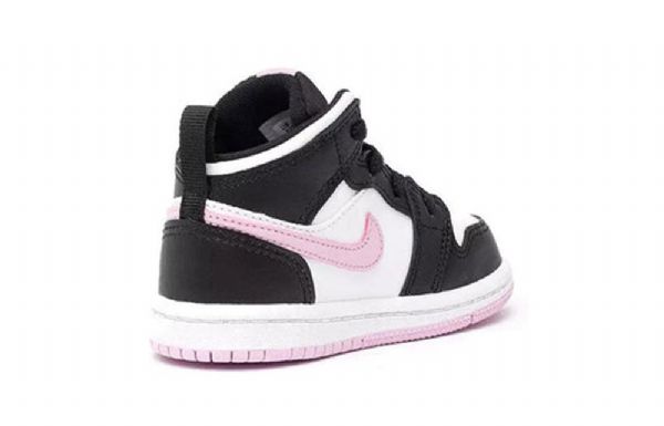 Nike Air Jordan 1 Mid Tops Td Sko Barn Hvite Lyse Rosa