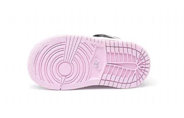 Nike Air Jordan 1 Mid Tops Td Sko Barn Hvite Lyse Rosa