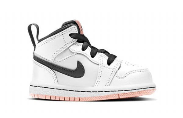 Nike Air Jordan 1 Mid Tops Td Sko Barn Hvite Oransje