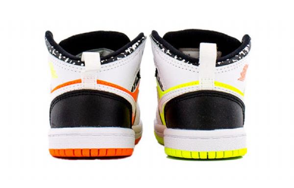 Nike Air Jordan 1 Mid Tops Td Sko Barn Hvite Oransje Svarte