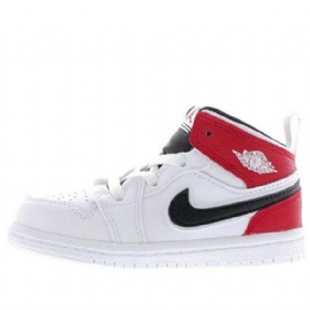 Nike Air Jordan 1 Mid Tops Td Sko Barn Hvite Rød