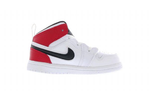 Nike Air Jordan 1 Mid Tops Td Sko Barn Hvite Rød