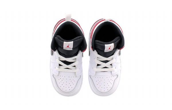 Nike Air Jordan 1 Mid Tops Td Sko Barn Hvite Rød