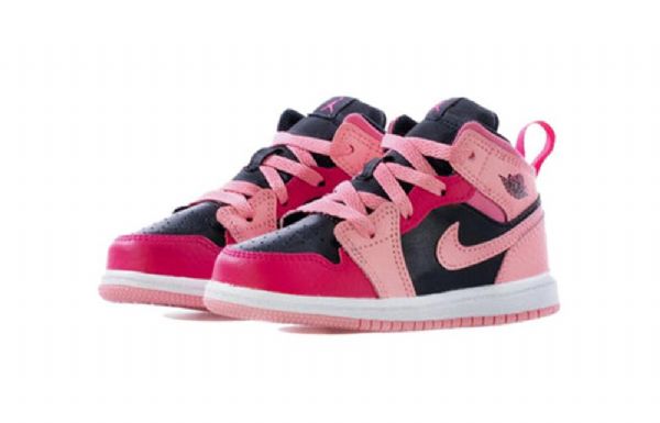 Nike Air Jordan 1 Mid Tops Td Sko Barn Korall