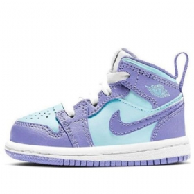 Nike Air Jordan 1 Mid Tops Td Sko Barn Lilla