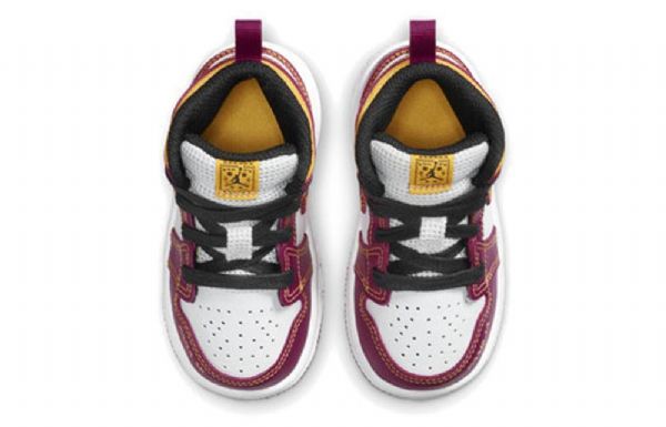 Nike Air Jordan 1 Mid Tops Td Sko Barn Lilla Hvite Gul
