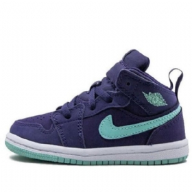 Nike Air Jordan 1 Mid Tops Td Sko Barn Lilla Mint
