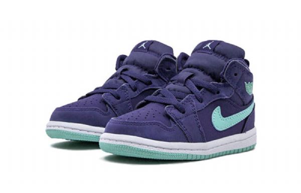 Nike Air Jordan 1 Mid Tops Td Sko Barn Lilla Mint