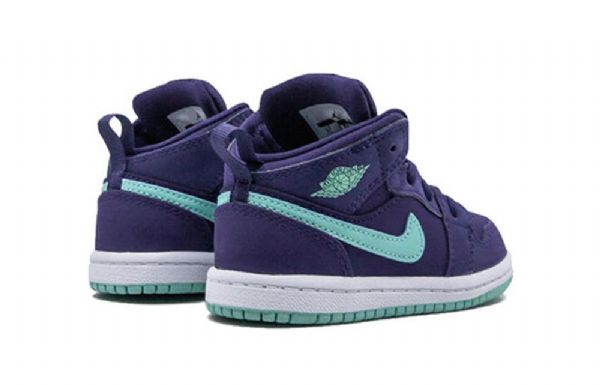 Nike Air Jordan 1 Mid Tops Td Sko Barn Lilla Mint