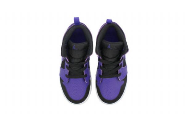 Nike Air Jordan 1 Mid Tops Td Sko Barn Lilla Svarte