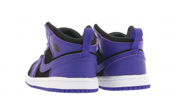 Nike Air Jordan 1 Mid Tops Td Sko Barn Lilla Svarte