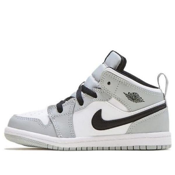 Nike Air Jordan 1 Mid Tops Td Sko Barn Lyse Grå