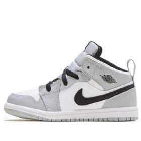 Nike Air Jordan 1 Mid Tops Td Sko Barn Lyse Grå