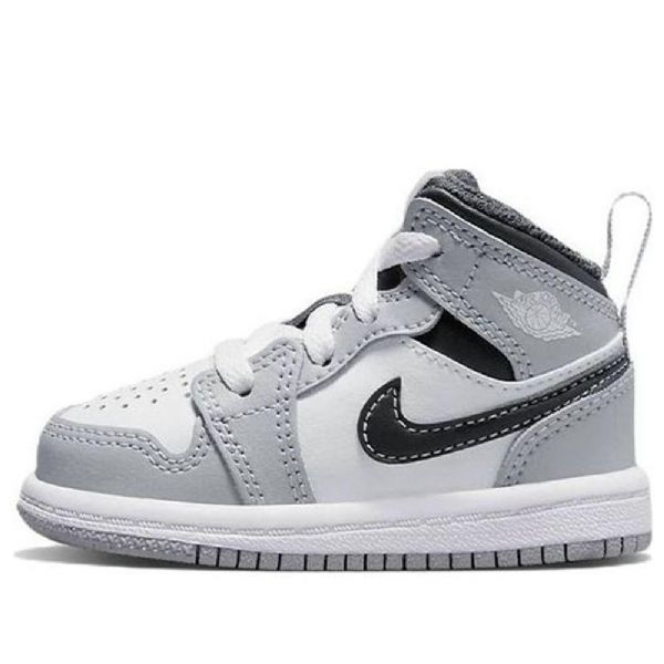 Nike Air Jordan 1 Mid Tops Td Sko Barn Lyse Grå