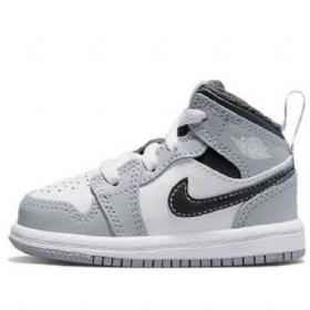Nike Air Jordan 1 Mid Tops Td Sko Barn Lyse Grå