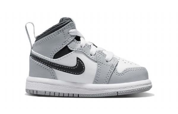 Nike Air Jordan 1 Mid Tops Td Sko Barn Lyse Grå