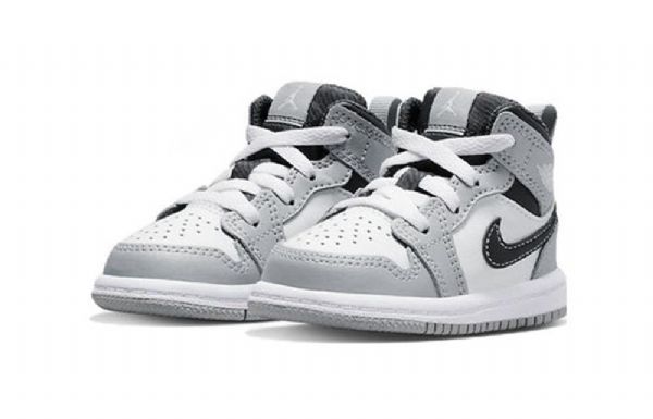 Nike Air Jordan 1 Mid Tops Td Sko Barn Lyse Grå