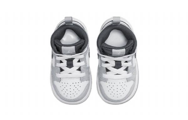 Nike Air Jordan 1 Mid Tops Td Sko Barn Lyse Grå
