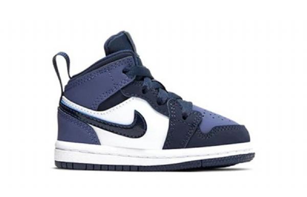 Nike Air Jordan 1 Mid Tops Td Sko Barn Obsidian Lilla